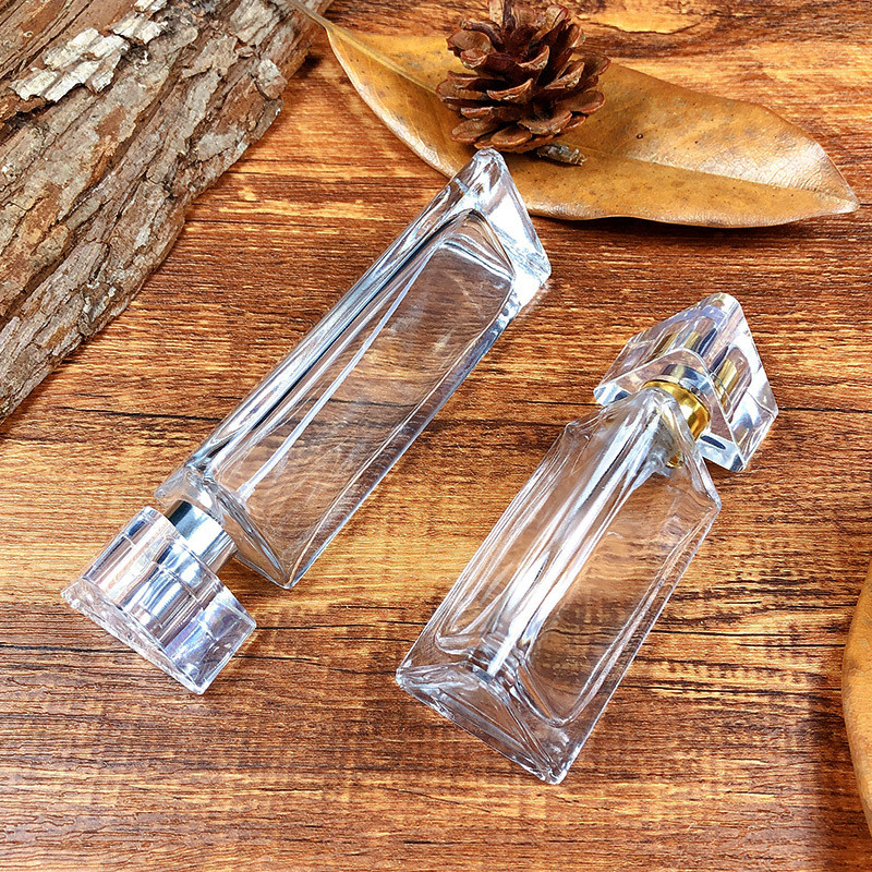 Spot wholesale perfume glass bottle 30ml triangular transparent empty bottle 50ml