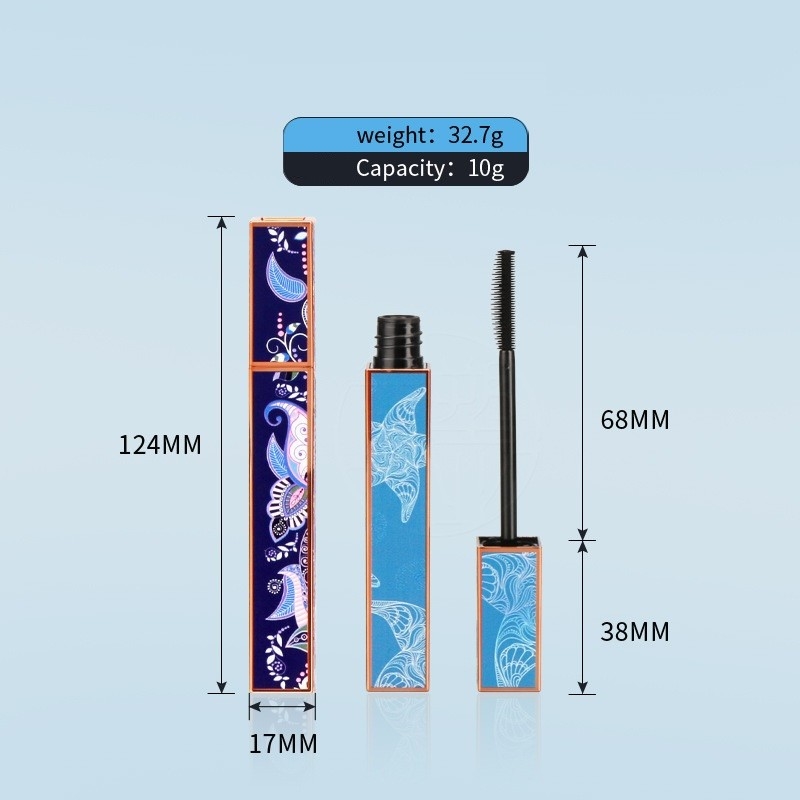 Dia 17mm  Broken Hair Finishing Square Mascara Tube Cosmetic Packaging 10ml