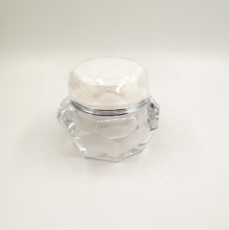 Recyclable Acrylic Plastic 50ml Face Cream Jars Screen Printing